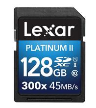 کارت حافظه  لکسار مدل Platinum II 300x SDXC با ظرفیت 128 گیگابایت